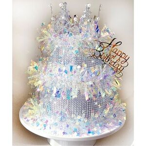 NWT Crystal Money Cake - Aurora Rhinestone Diamond Money Box for Cash Gift Pull